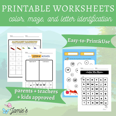 Alphabet Tracing & Writing Activity | Handwriting Practice Worksheet - Letter W