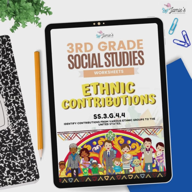 Ethnic Contributions to America Activity & Answer Key 3rd Grade Social Studies