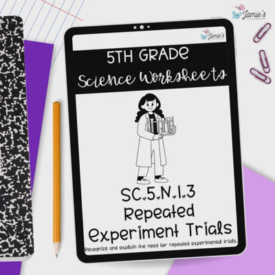 Science Experiment and Trials Activity & Answer Key 5th Grade Nature of Science