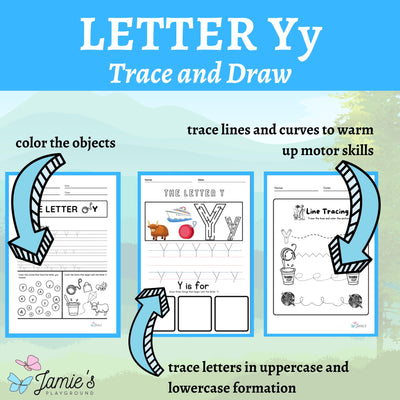 Alphabet Tracing & Writing Activity | Handwriting Practice Worksheet - Letter Y