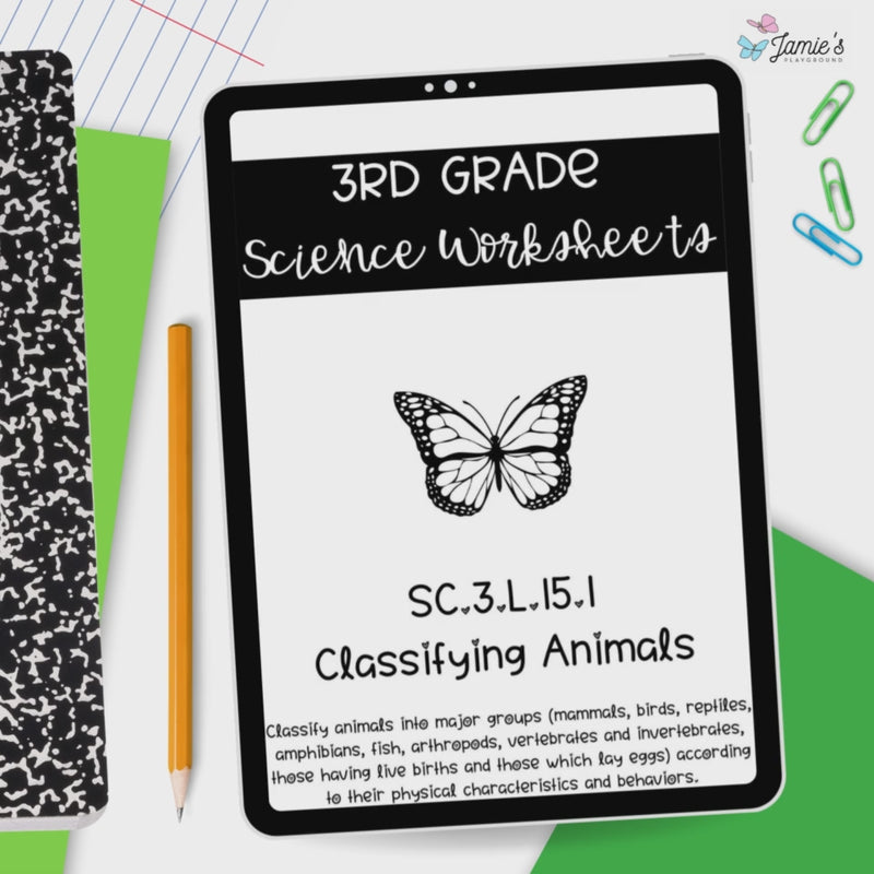 Classifying Animals Activity & Answer Key 3rd Grade Life Science