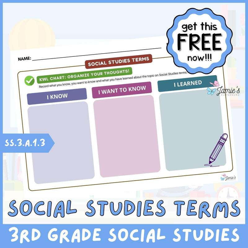 FREE Social Studies KWL Chart Template