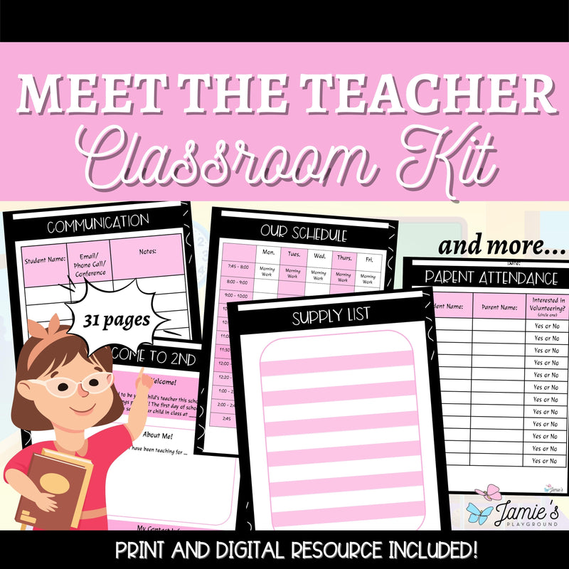 Parent Communication Log Editable Student Information Sheets