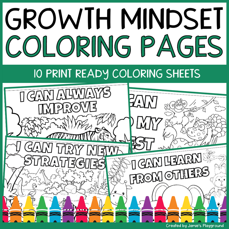 Growth Mindset Coloring Pages and Posters | Jungle Inspirational Coloring