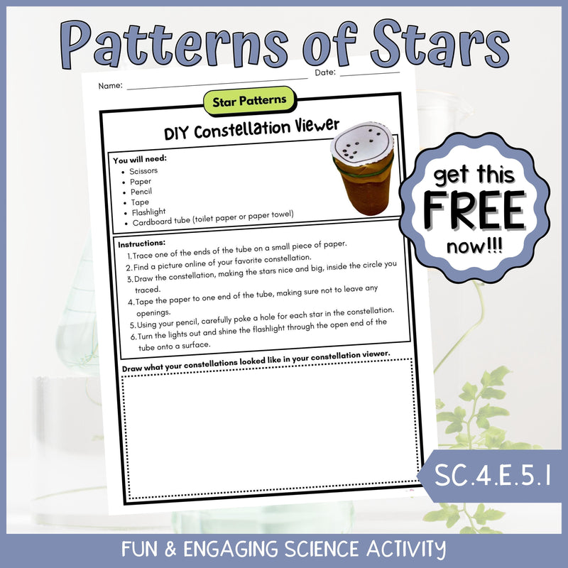 FREE DIY Constellation Viewer Patters of Stars Science Activity