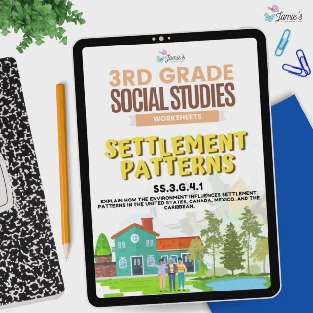 Settlement Patterns Activity & Answer Key 3rd Grade Social Studies