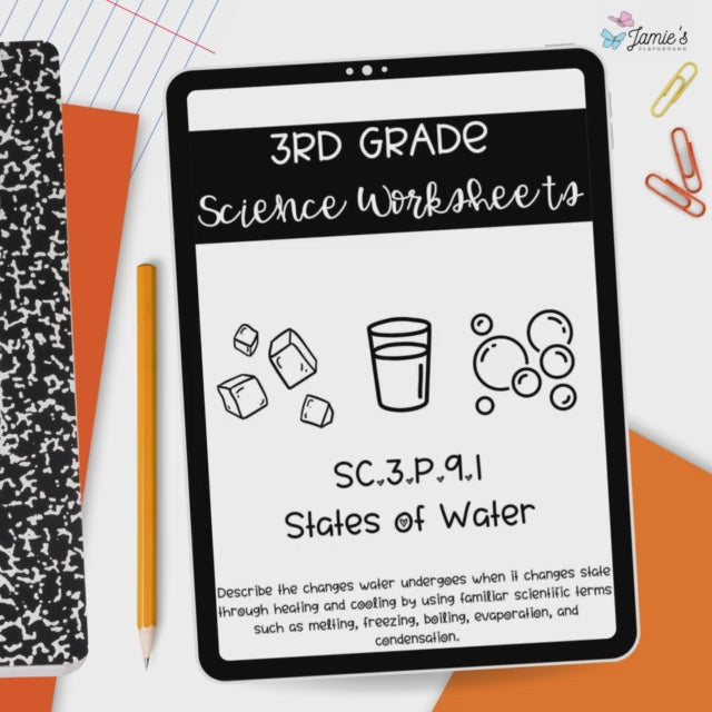 States of Water Activities & Answer Key 3rd Grade Physical Science