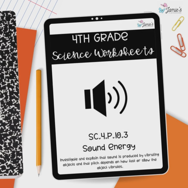 Sound Energy Activity & Answer Key 4th Grade Physical Science