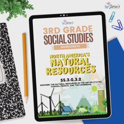 Natural Resources Activity & Worksheets 3rd Grade Social Studies