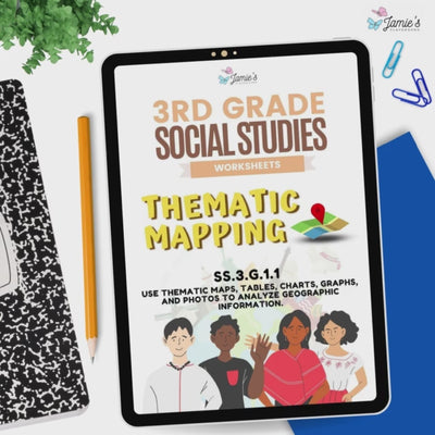 Thematic Map Activity & Answer Key 3rd Grade Social Studies