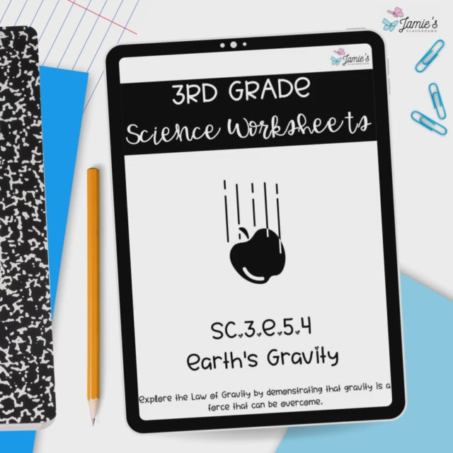 Gravity Activity & Answer Key 3rd Grade Earth & Space Science