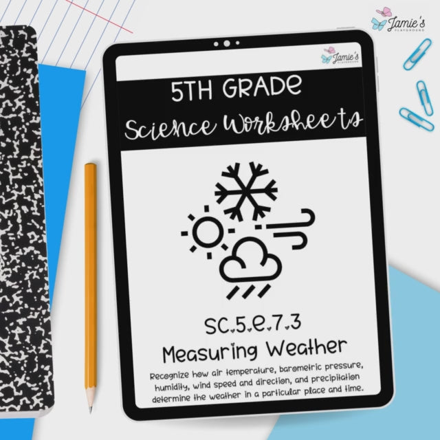 All About Weather Activity & Answer Key 5th Grade Earth Science