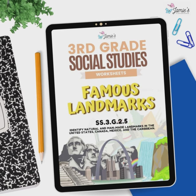 Famous Landmarks Activity & Answer Key 3rd Grade Social Studies