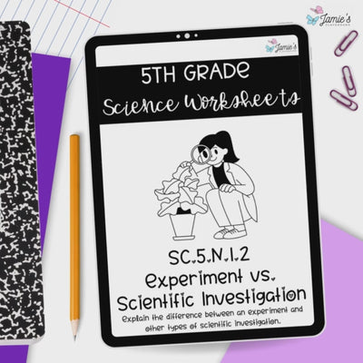 Experiment and Scientific Investigations Activity & Answer Key 5th Grade Science