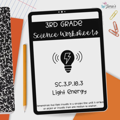 Light Energy Activity & Answer Key 3rd Grade Physical Science