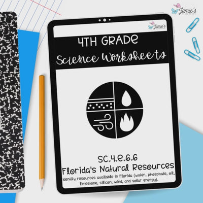 Florida Natural Resources Activity & Answer Key 4th Grade Earth & Space Science